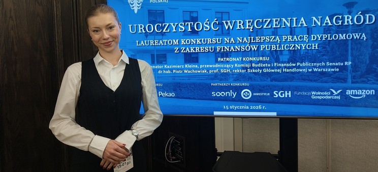 Studentka finansów i rachunkowości laureatką konkursu Instytutu Finansów Publicznych,