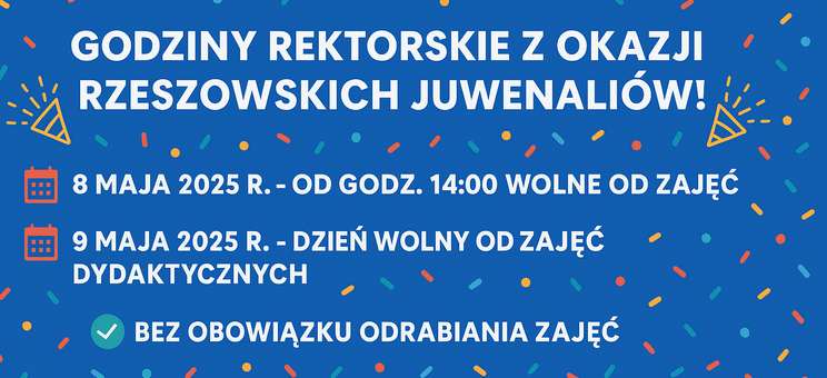 Godziny rektorskie w dniach 8 i 9 maja 2025 r.