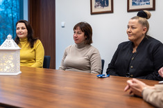 Spotkanie z władzami WZ. Od lewej: dr Vita Hryhorieva, Tetiana Kalashnikova i dr Justyna Stecko, 