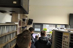 Zajęcia praktyczne studentów logistyki na terenie zajezdni MPK w Rzeszowie,