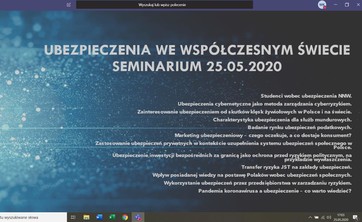 Seminarium online na temat ubezpieczeń na świecie