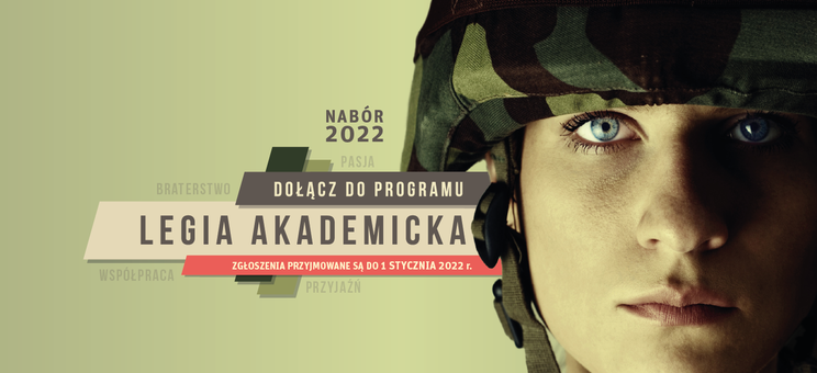 Grafika informująca o naborze do Legii Akademickiej, graf. A. Surowiec