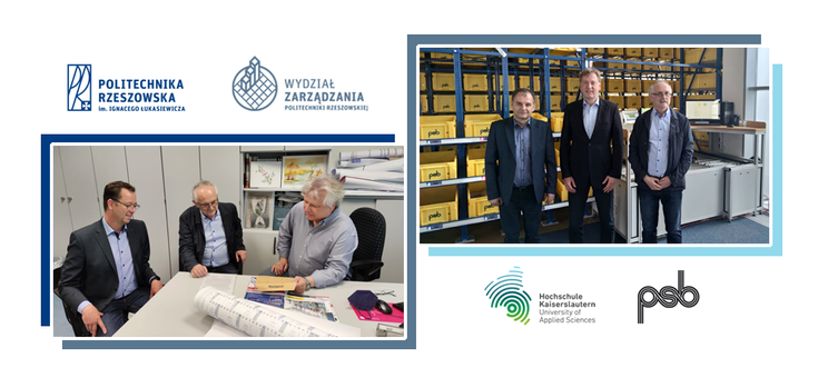 Grafika przedstawia dwa zdjecia uczestników wyjazdu podczas spotkań na uczelni - fotografie udostępnione przez uczestników wyjazdu