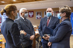 Od lewej prof. PRz B. Zatwarnicka-Madura, prof. PRz A. Marciniec, E. Bury, prof. PRz I. Włoch, fot. B. Motyka