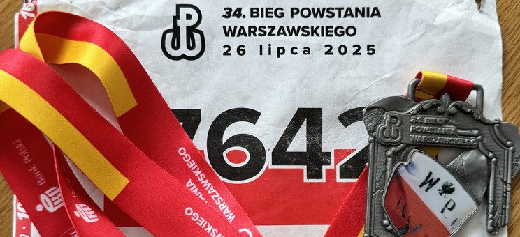 Pracownik Wydziału Zarządzania Politechniki Rzeszowskiej w 34. Biegu Powstania Warszawskiego,