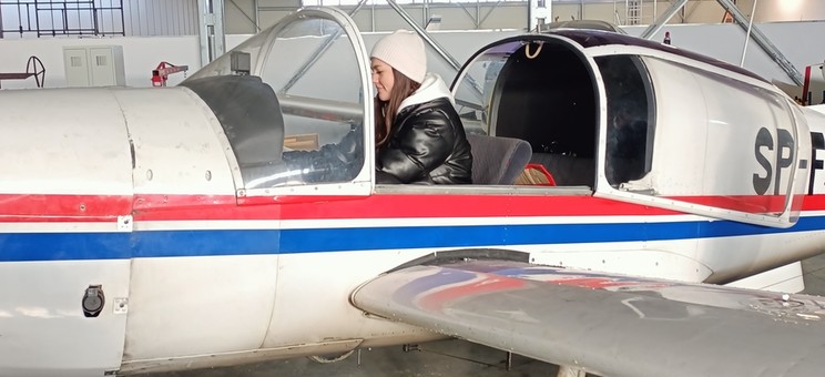 Za sterami samolotu PZL 110 Koliber