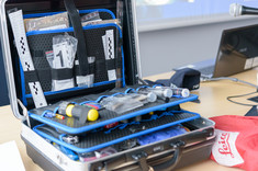 Stanowisko Policji podczas Dnia Otwartego Wydziału Zarządzania