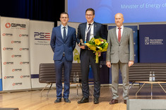 Od lewej: prof. PRz Mariusz Ruszel, Dainius Kreivys, prof. Jarosław Sęp, fot. A. Surowiec