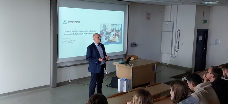 Wykład pt.: „Co warto wiedzieć o tworzeniu i wdrażaniu rozwiązań IT dla logistyki przedsiębiorstw?”,