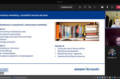 Mgr Iwona Wojciechowska podczas prezentacji (zrzut ekranu)