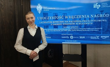 Studentka finansów i rachunkowości laureatką konkursu Instytutu Finansów Publicznych,
