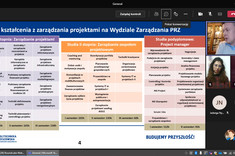 Dr hab. Jacek Strojny, prof. PRz podczas prezentacji (zrzut ekranu)