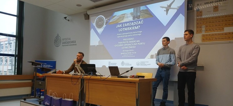 Wykład otwarty o zarządzaniu lotniskiem na Wydziale Zarządzania,