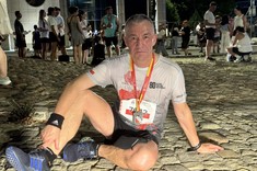 Pracownik Wydziału Zarządzania Politechniki Rzeszowskiej w 34. Biegu Powstania Warszawskiego,